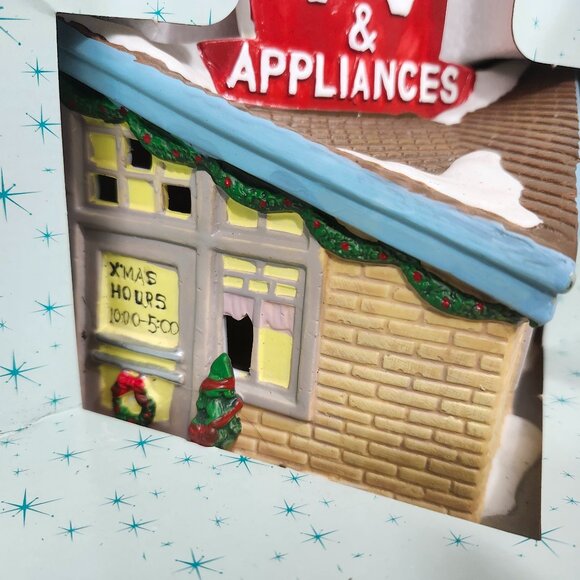 Vintage Santa's Workbench RetroVille Light up 3 Son's Appliance & TV Store - Picture 3 of 6